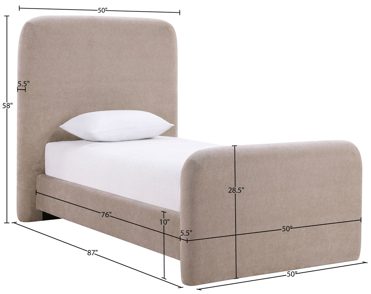 Fira - Chenille Fabric Upholstered Bed