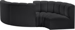 Arc - Faux Leather 4 Piece Curved Modular Sofa