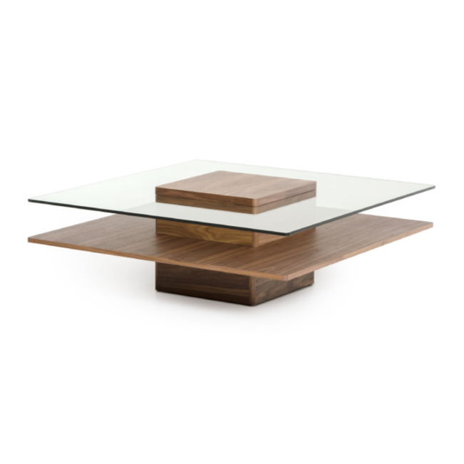 Clarion Mid-Century Walnut and Glass Coffee Table by VIG Furniture - View 3