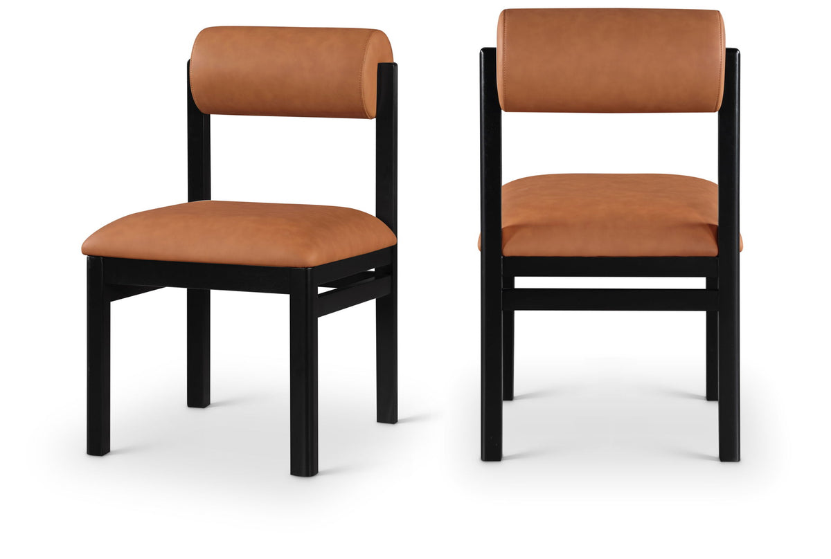 Roundhill - Faux Leather Dining Chair (Set of 2) - Black Frame