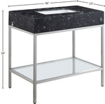 Marmo - Engineered Marble Bathroom Vanity With Chrome Base