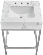 Marmo - Engineered Marble Bathroom Vanity With Chrome Base