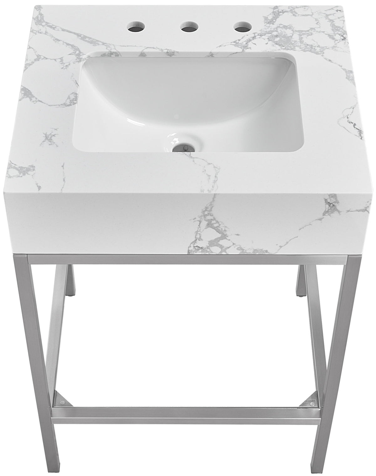 Marmo - Engineered Marble Bathroom Vanity With Chrome Base