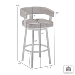 Lorin - Stainless Steel Swivel Bar Stool