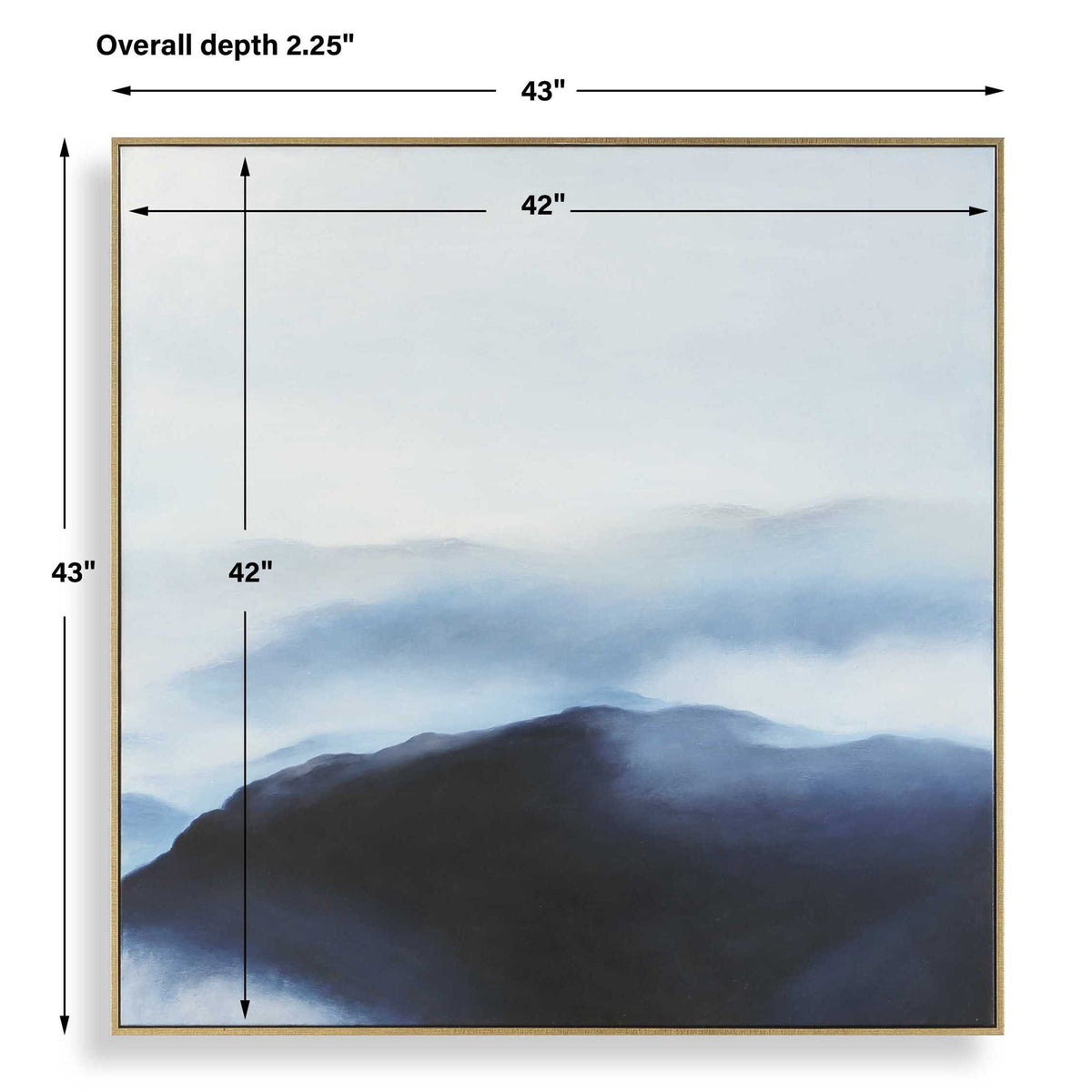 Cold Shoulder - Hand Painted Landscape Art - Black / Blue / Gray / White / Woodtone