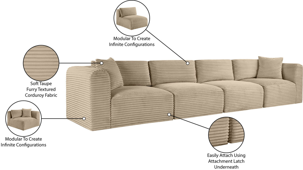Shaggy - Fabric 4 Seat Modular Sofa