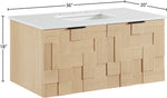Leonardo - Engineered Stone And Solid Wood 24" Wall Mounted Bathroom Vanity