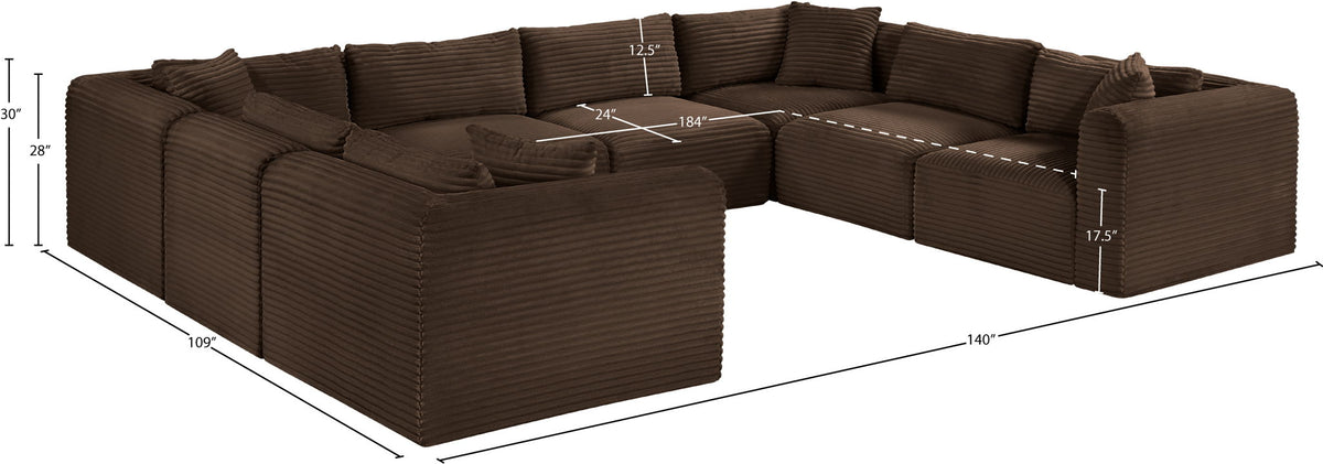 Shaggy - 8 Piece Modular U-Shaped Sectional