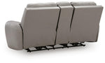 Real Moments - Power Reclining Loveseat With Audio Seating - Ash