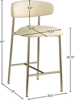 Lupita - Counter Stool With Brushed Gold Frame (Set of 2)