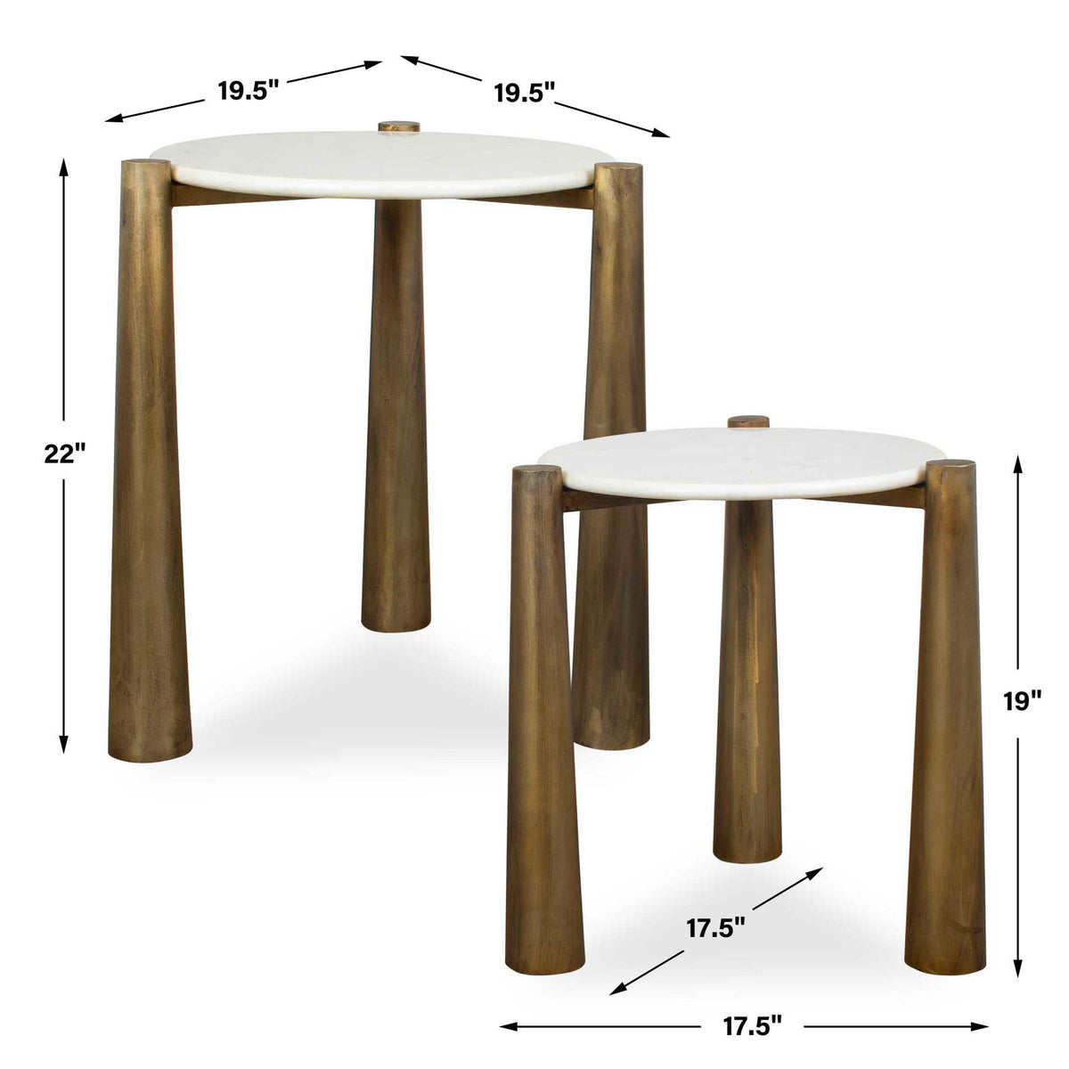 Claridge - Marble Nesting Tables (Set of 2) - White