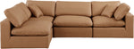 Comfy - 4 Piece Faux Leather Modular Armless Sectional