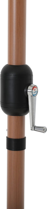 Fiji - Aluminum Patio Umbrella With Round White And Teak Base
