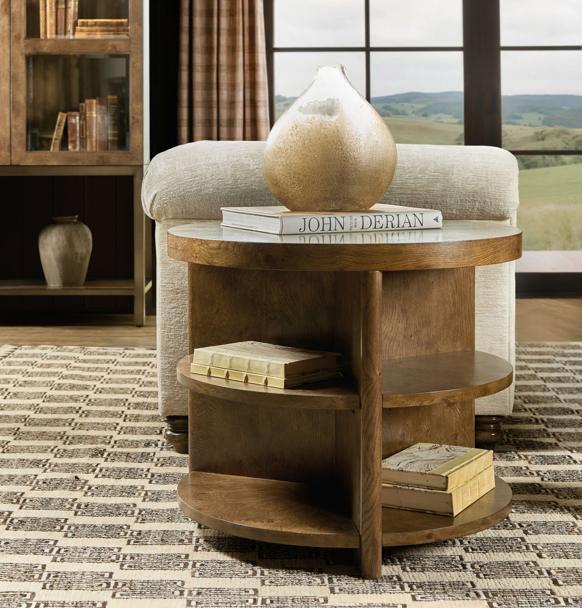 Melange - Mulholland Round End Table - Dark Brown