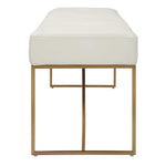 Swale - Ivory Leather Bench