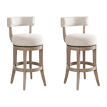 Mystic - Solid Wood Upholstered 30" Bar Height Swivel Barstool