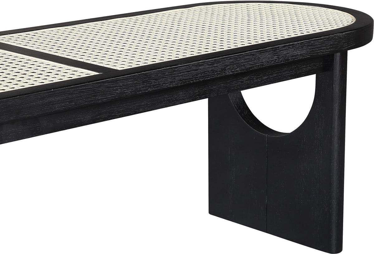 Canovia - Solid Wood And Faux Cane Bench