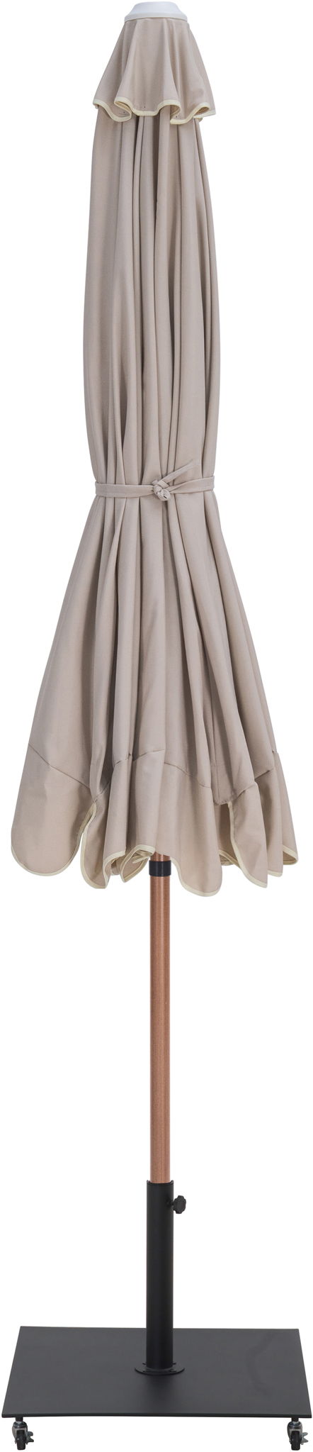 Amalfi - Aluminum Patio Umbrella - Black Base / Light Brown Pole