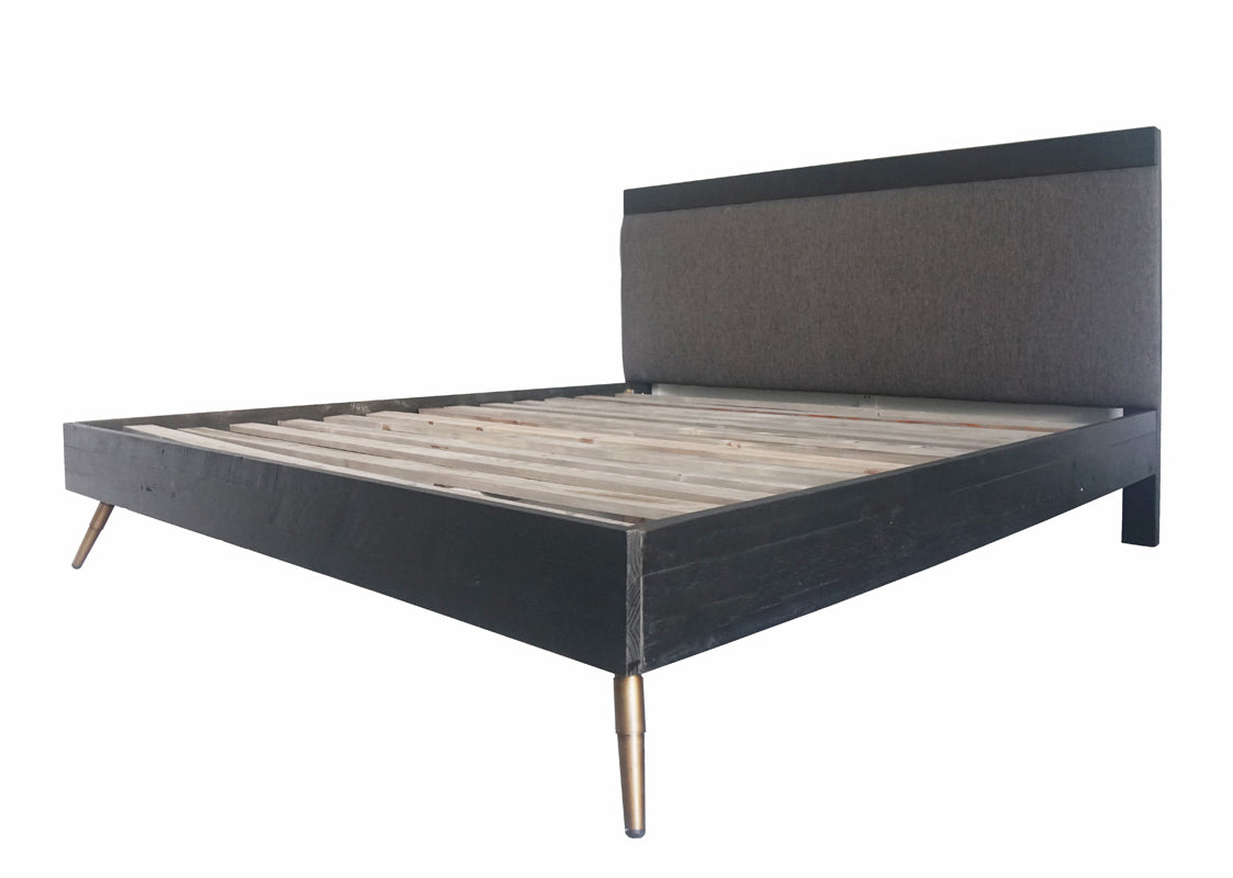 Queen Tabitha Modern Dark Brown Recycled Pine Bed by VIG Furniture - View 1