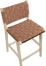 Entwine - Vegan Leather Upholstered Counter Stool - Painted Natural