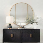 Amram - Round Mirror - Antique Brass / Gold