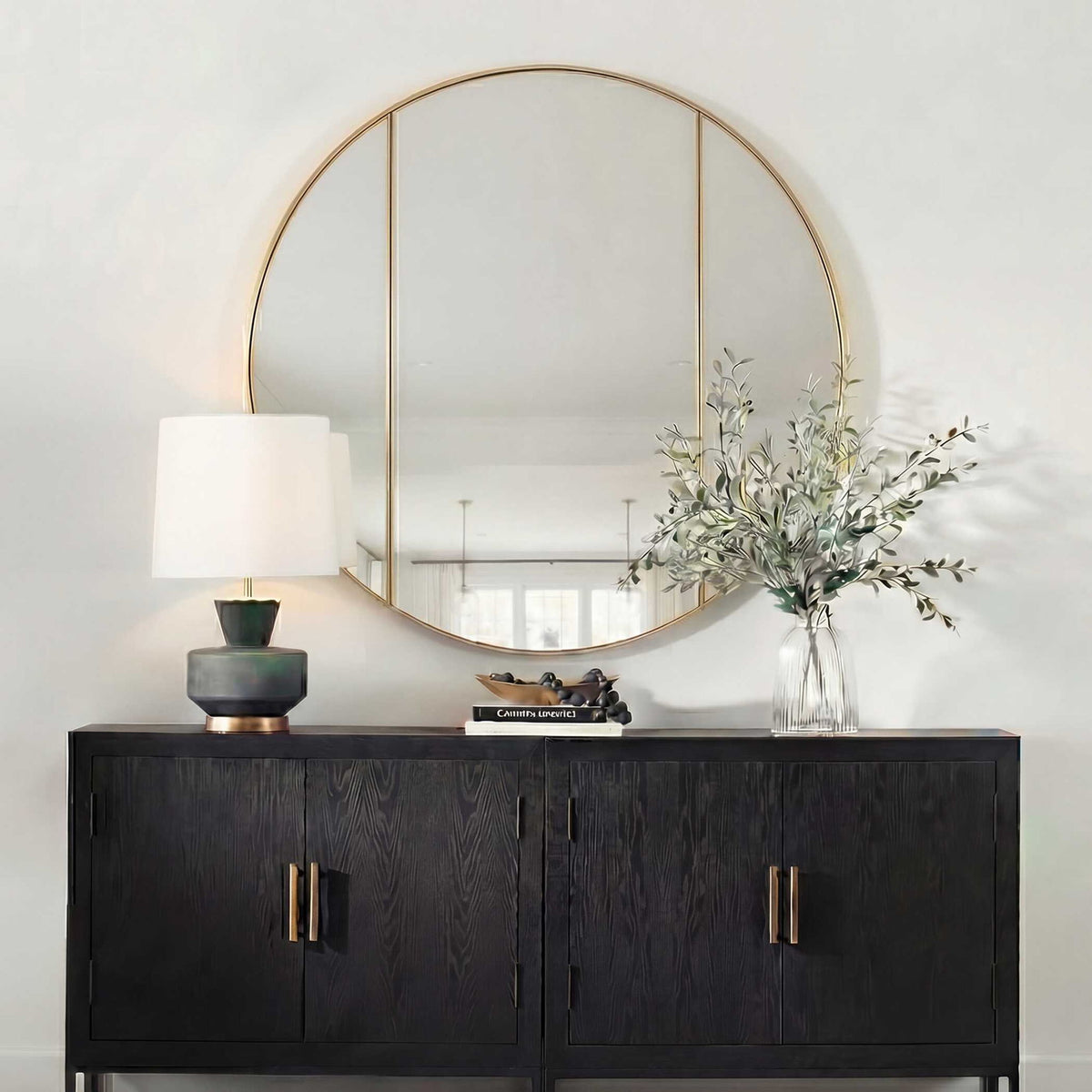 Amram - Round Mirror - Antique Brass / Gold
