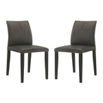 Velena - Full Back Top Grain Leather Upholstered Wood Dining Chairs (Set of 2) - Cola