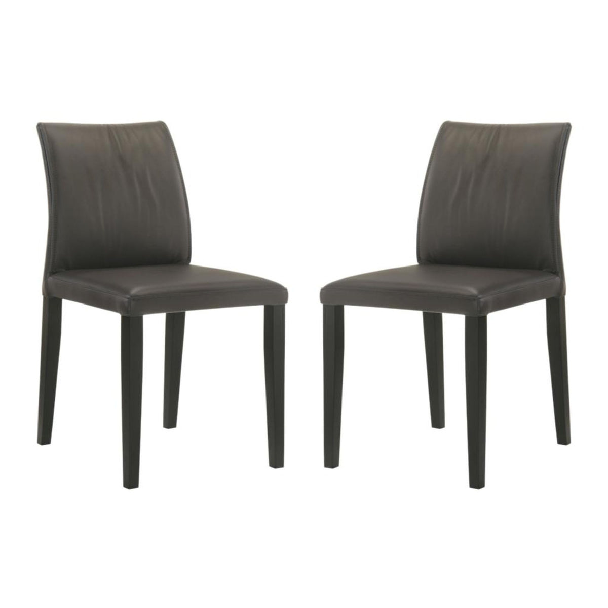 Velena - Full Back Top Grain Leather Upholstered Wood Dining Chairs (Set of 2) - Cola