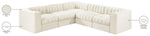 Rummi - Symmetrical Velvet Performance Fabric Upholstered 5 Piece Modular Sectional