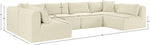 Shaggy - 6 Piece Modular U-Shaped Armless Sectional