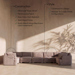 Hammond - Velvet Performance Fabric Upholstered 7 Piece U-Shaped Sectional