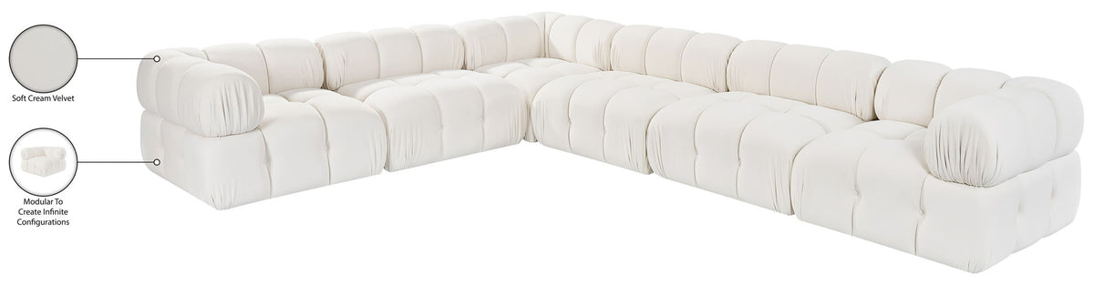 Orin - L-Shaped Velvet 6 Piece Modular Sectional