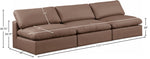 Comfy - Faux Leather Modular Armless Sofa 3 Seats