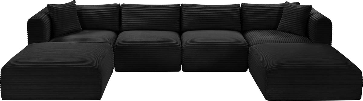 Shaggy - 6 Piece Modular Sectional With 2 Ottomans