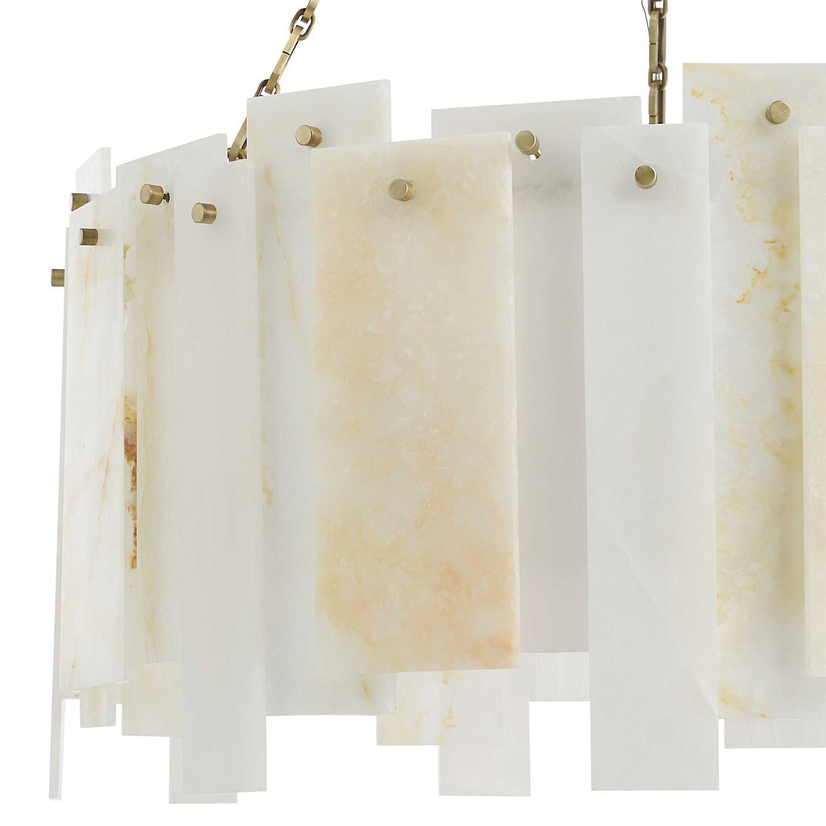 Stacked Deck - Pendant - White / Light Antique Brass