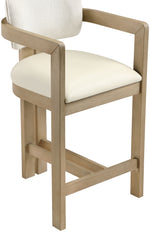 Ravina - Upholstered Counter Stool With Stained Natural Base
