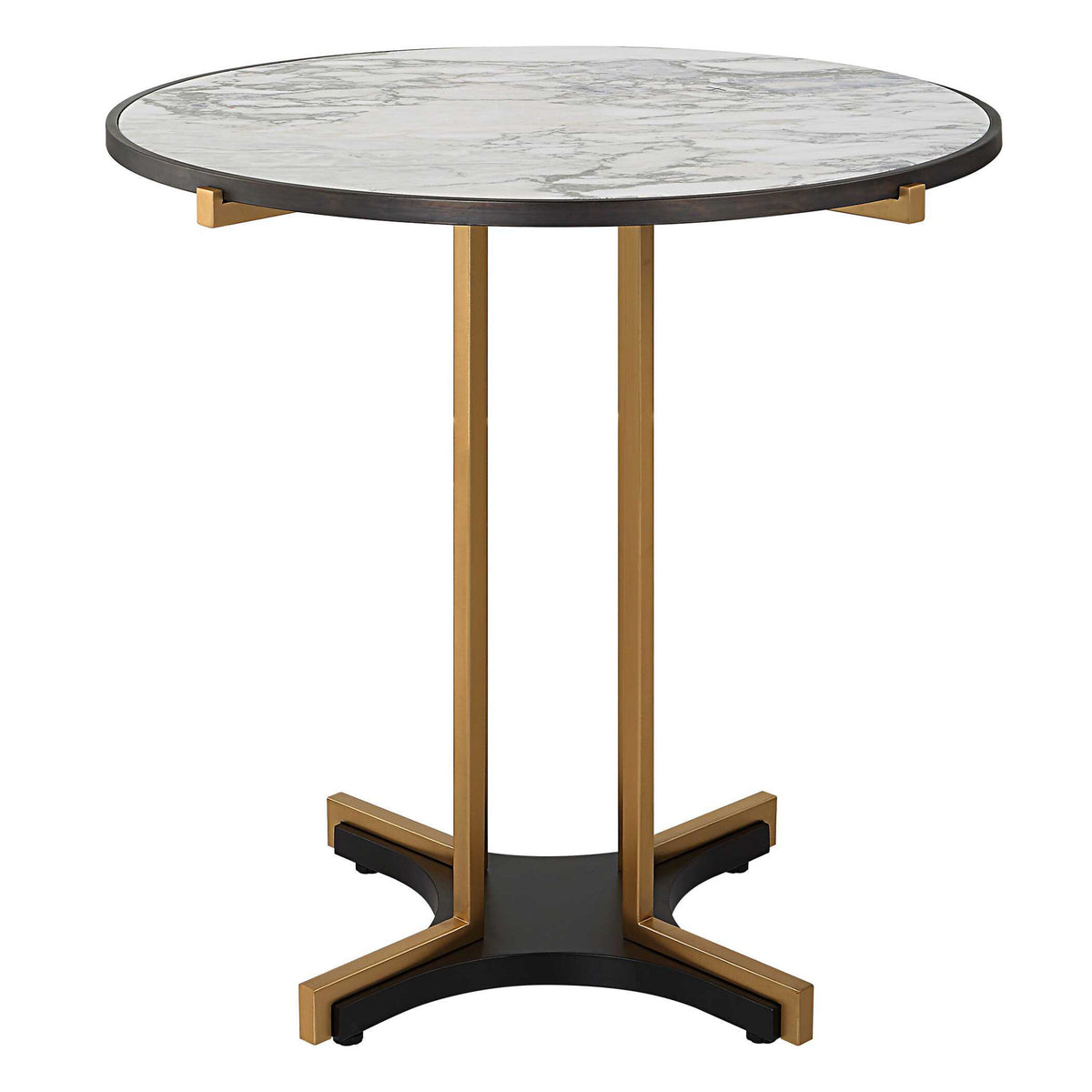 Resplendent - Bistro/Hall Table - Black / Brass / White