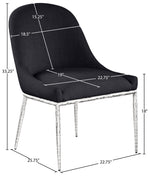 Ferro - Upholstered Dining Side Chair With Brushed Silver Legs