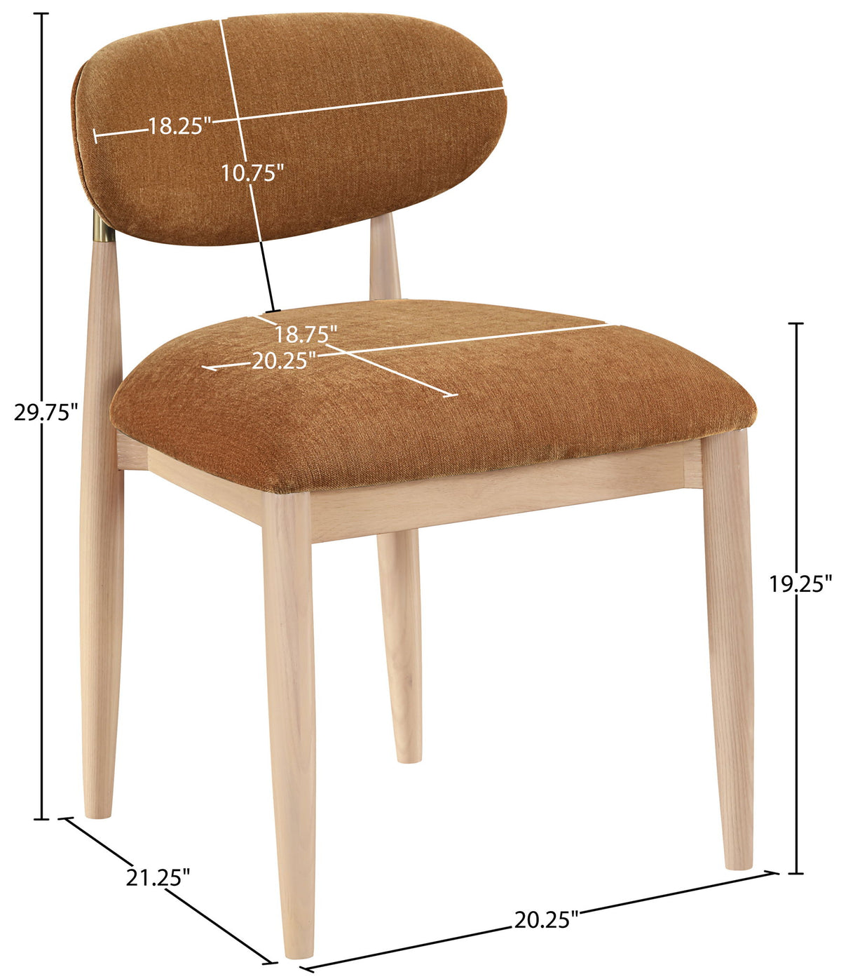 Riccio - Fabric Dining Side Chair (Set of 2) - Natural Frame