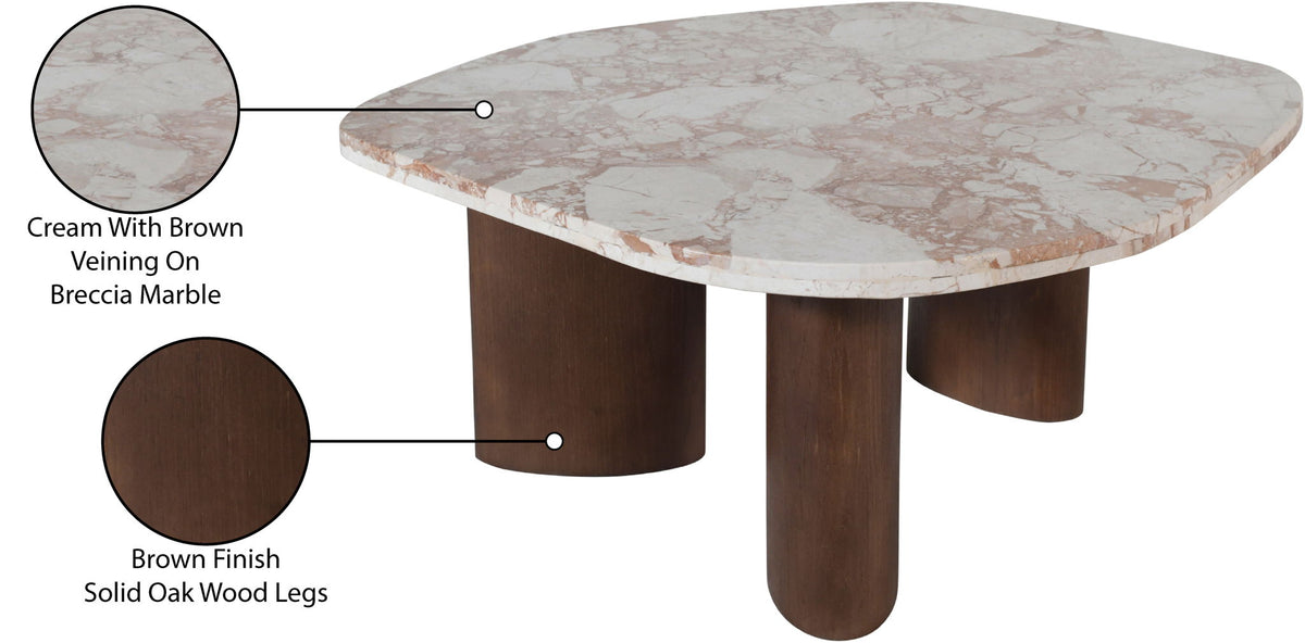 Puglia - Marble Top And Oak Wood Base Table