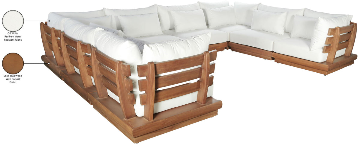 Mirella - 8 Piece Water Resistant Fabric Upholstered Outdoor Patio Modular Sectional