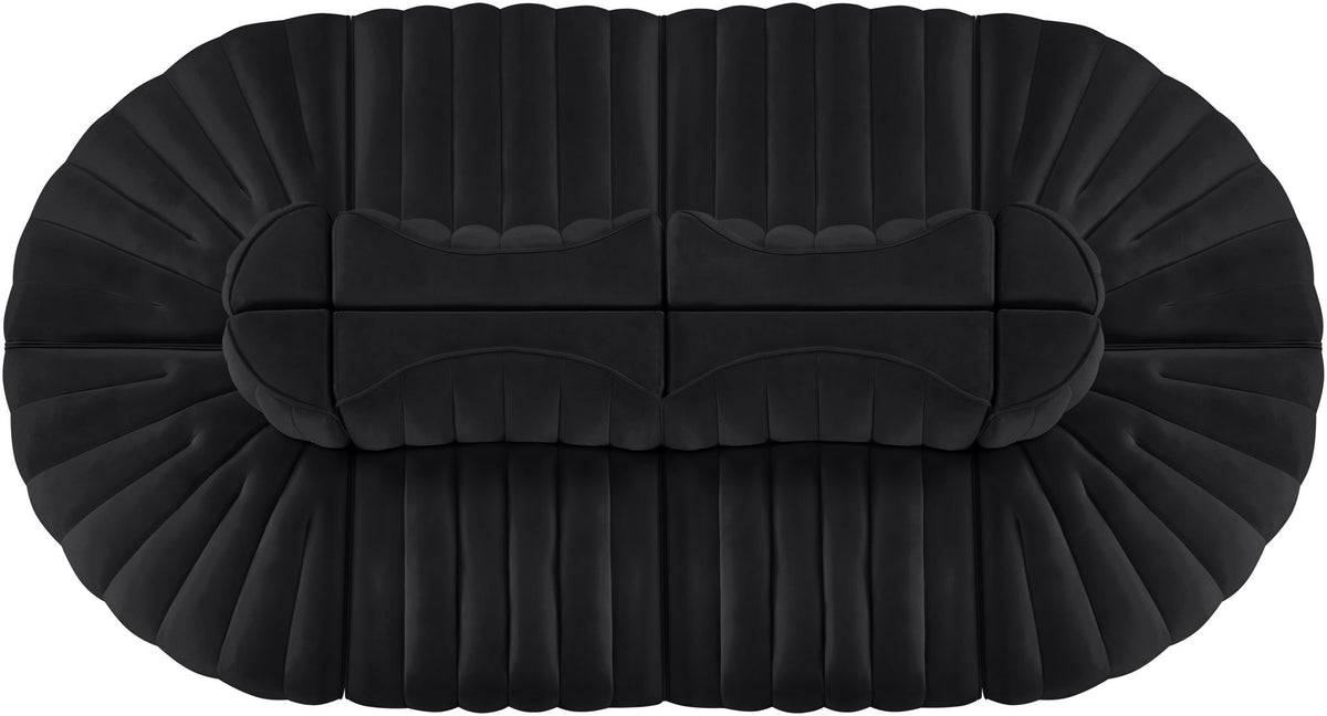 Rummi - Oval Velvet Performance Fabric Upholstered 8 Piece Modular Sectional