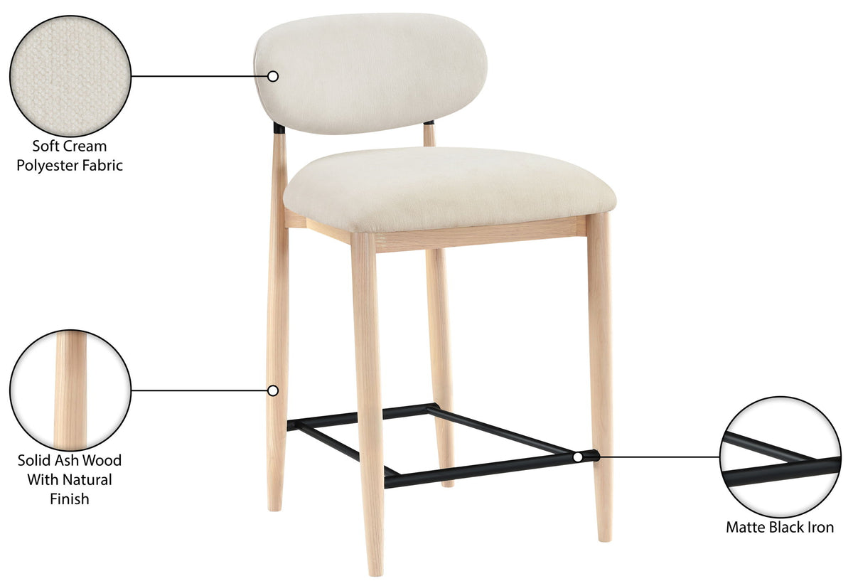 Riccio - Upholstered Stool - Cream