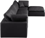 Comfy - 5 Piece Faux Leather Modular Sectional With Chaise