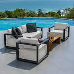 Remsen - Outdoor Sofa - Black / Oyster