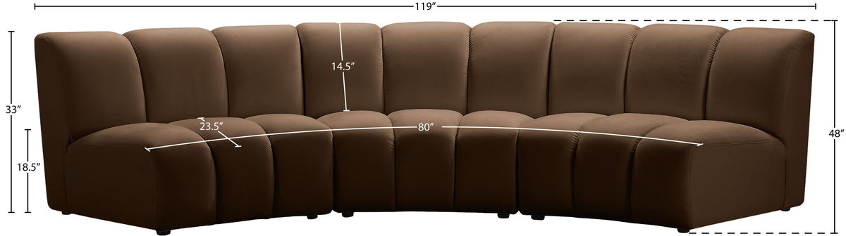 Infinity - 3 Piece Modular Sectional - Brown