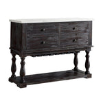 Gerardo - Server - White Marble Top & Weathered Espresso