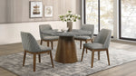 Franklin 5-piece 50-inch Round SmartTop™ Dining Table Set Grey and Dark Oak