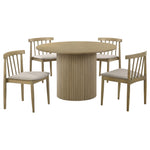 Hamlyn 5-piece Round Wood Dining Set Wheat and Natural Oak