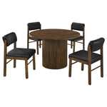 Hamlyn 5-piece Round Wood Dining Set Black and Walnut